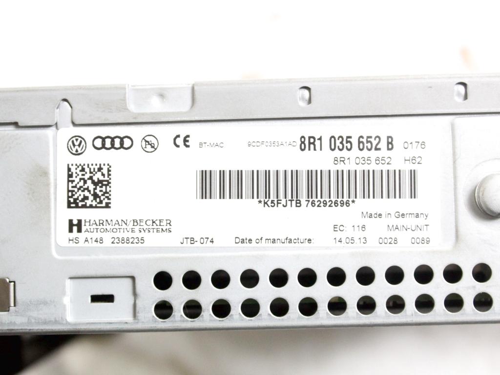 8R1035652B CENTRALINA MULTIMEDIALE SISTEMA DI NAVIGAZIONE SATELLITARE AUDI A5 SPORTBACK 2.0 D 130KW 4X4 5P AUT (2013) RICAMBIO USATO
