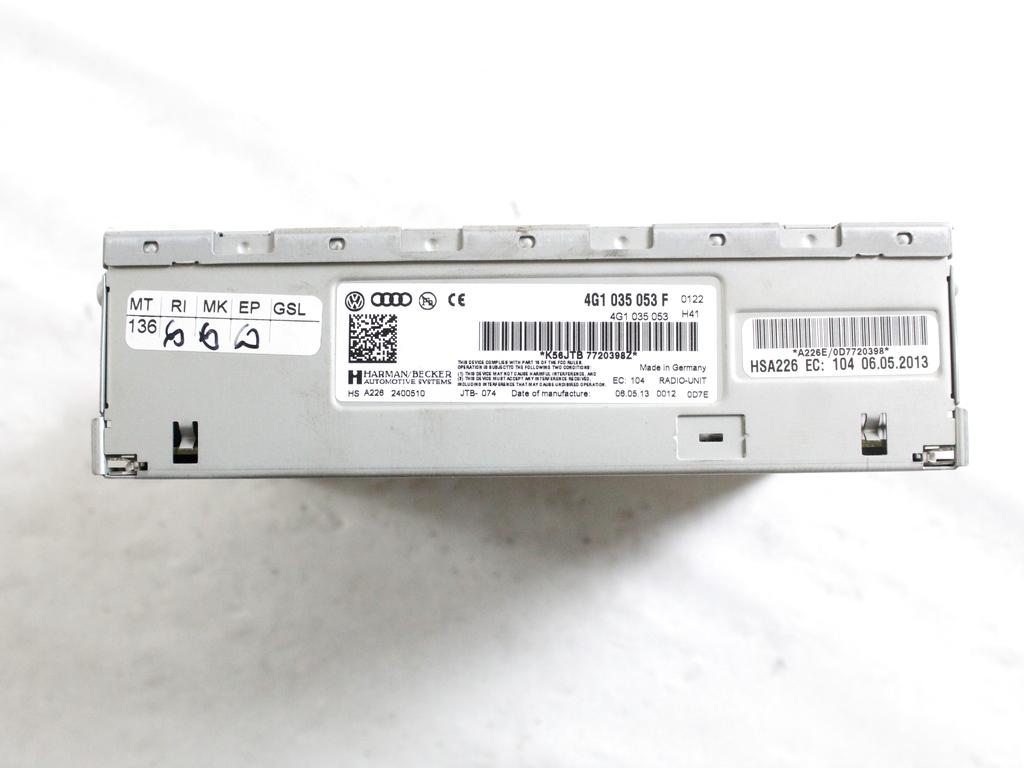 4G1035053F CENTRALINA AUTORADIO AUDI A5 SPORTBACK 2.0 D 130KW 4X4 5P AUT (2013) RICAMBIO USATO