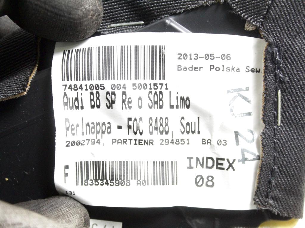 8K0885704 FIANCHETTO LATERALE SEDILE POSTERIORE LATO DESTRO AUDI A5 SPORTBACK 2.0 D 130KW 4X4 5P AUT (2013) RICAMBIO USATO
