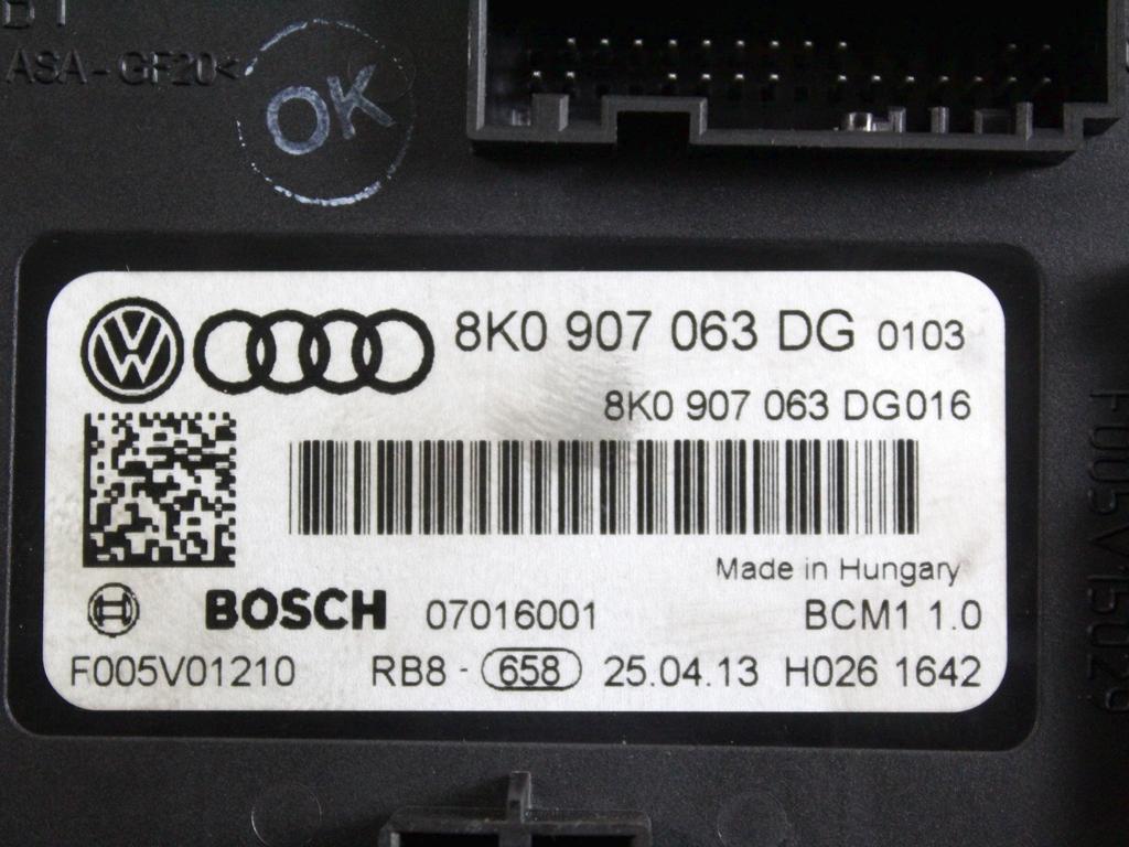 8K0907063DG CENTRALINA MODULO BODY COMPUTER AUDI A5 SPORTBACK 2.0 D 130KW 4X4 5P AUT (2013) RICAMBIO USATO