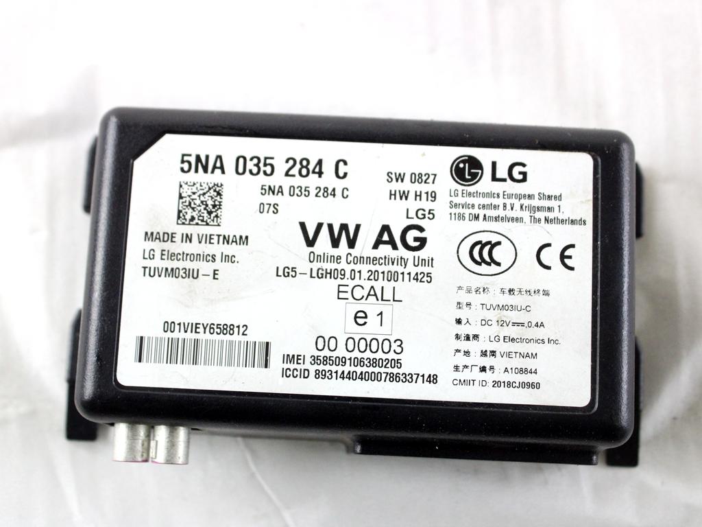 5NA035284C CENTRALINA ANTENNA RICEVITORE TELECOMANDO KEYLESS VOLKSWAGEN T-ROC 1.5 B 110KW AUT 5P (2020) RICAMBIO USATO 