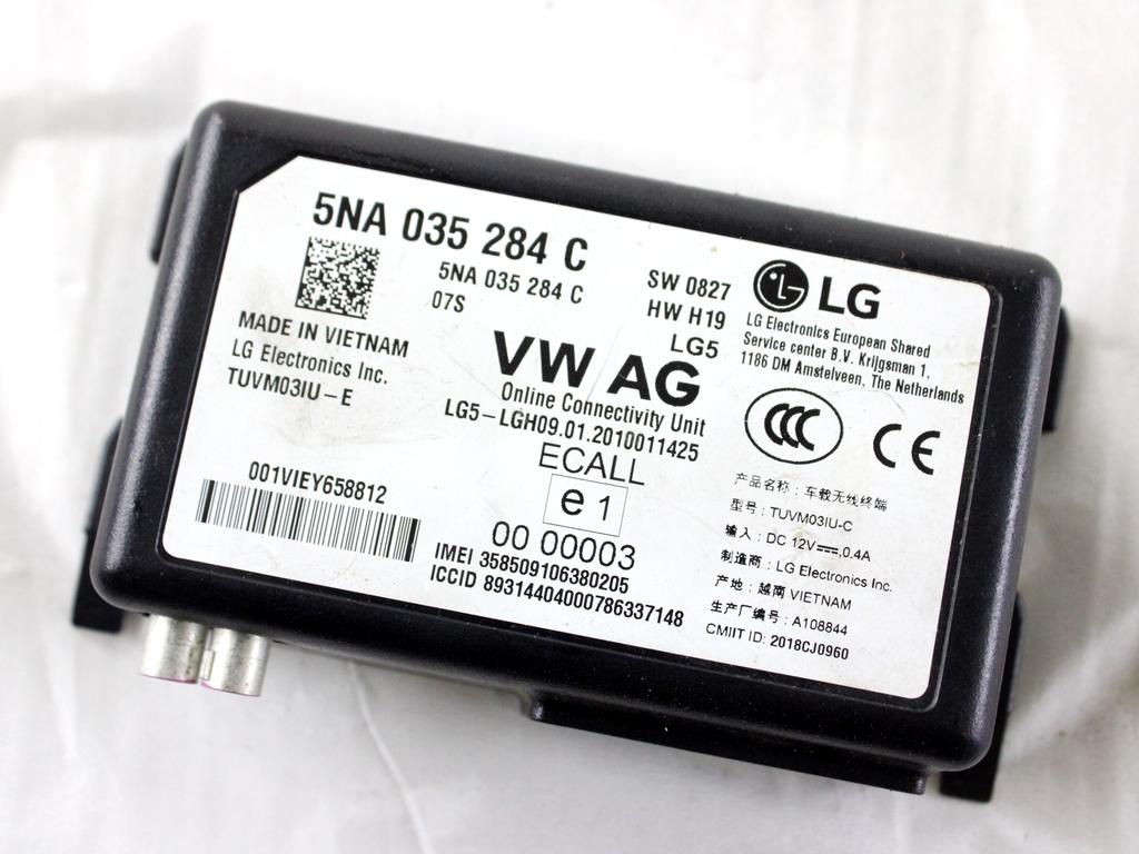 5NA035284C CENTRALINA ANTENNA RICEVITORE TELECOMANDO KEYLESS VOLKSWAGEN T-ROC 1.5 B 110KW AUT 5P (2020) RICAMBIO USATO 