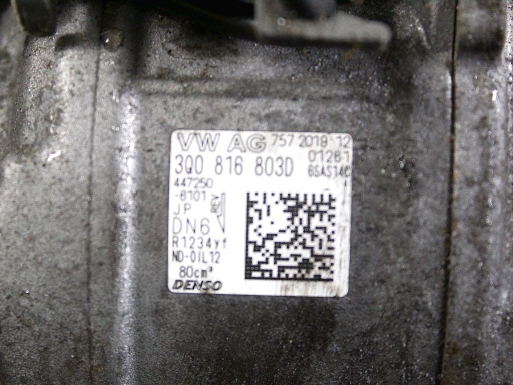 3Q0816803D COMPRESSORE CLIMATIZZATORE CLIMA A/C VOLKSWAGEN T-ROC 1.5 B 110KW AUT 5P (2020) RICAMBIO USATO 
