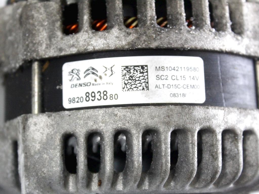 9820893880 ALTERNATORE PEUGEOT 308 1.5 D 96KW 6M 5P (2018) RICAMBIO USATO 