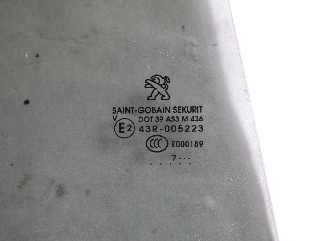9677868680 VETRO SCENDENTE PORTA POSTERIORE DESTRA OSCURATO PEUGEOT 308 1.5 D 96KW 6M 5P (2018) RICAMBIO USATO 