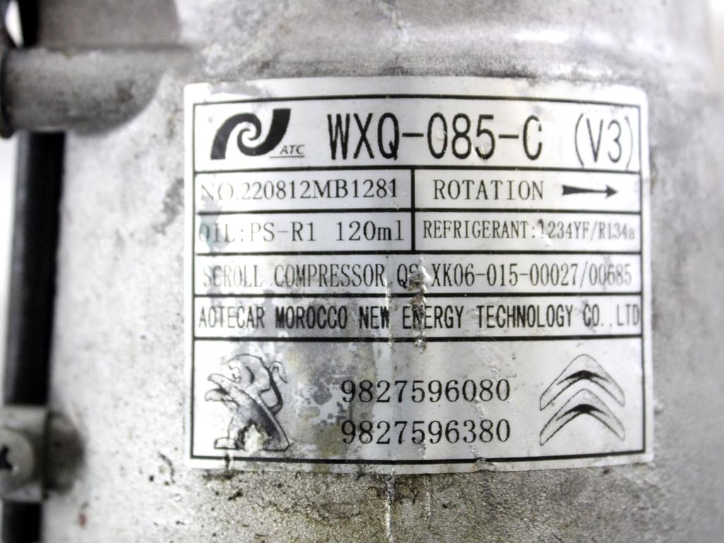9827596080 COMPRESSORE CLIMATIZZATORE CLIMA A/C OPEL CORSA F 1.2 B 74KW 6M 5P (2022) RICAMBIO USATO 