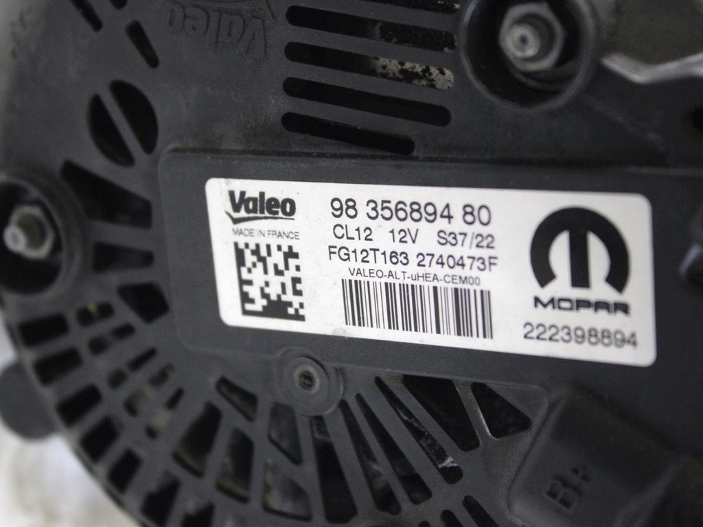 9835689480 ALTERNATORE OPEL CORSA F 1.2 B 74KW 6M 5P (2022) RICAMBIO USATO 