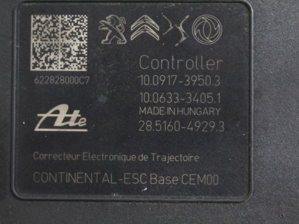 9846124480 CENTRALINA POMPA AGGREGATO ABS OPEL CORSA F 1.2 B 74KW 6M 5P (2022) RICAMBIO USATO 10.0220-2523.4 10.0917-3950.3 10.0633-3405.1