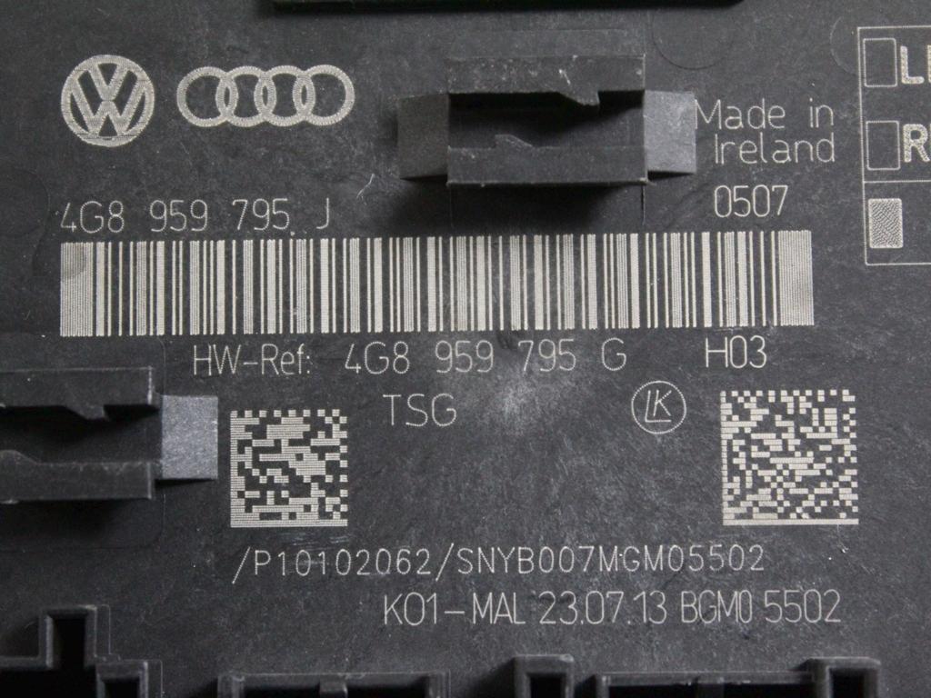 4G8959795J CENTRALINA PORTA POSTERIORE AUDI A6 C7 SW 2.0 D 130KW 6M 5P (2013) RICAMBIO USATO