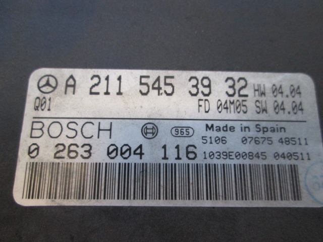 ECU PARKIRNI SENZORJI OEM N. 1039E00845 ORIGINAL REZERVNI DEL MERCEDES CLASSE E W211 S211 BER/SW (03/2002 - 05/2006) DIESEL LETNIK 2004