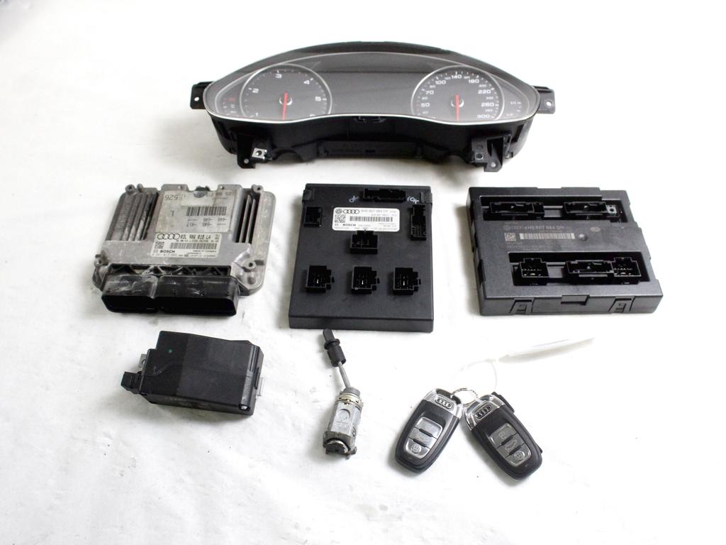 03L906018LA KIT ACCENSIONE AVVIAMENTO AUDI A6 C7 SW 2.0 D 130KW 6M 5P (2013) RICAMBIO USATO CON CENTRALINA MOTORE , BLOCCHETTI ACCENSIONE APERTURA CON CHIAVE 4H0905852C 4H0907063CF 4G8920932S 