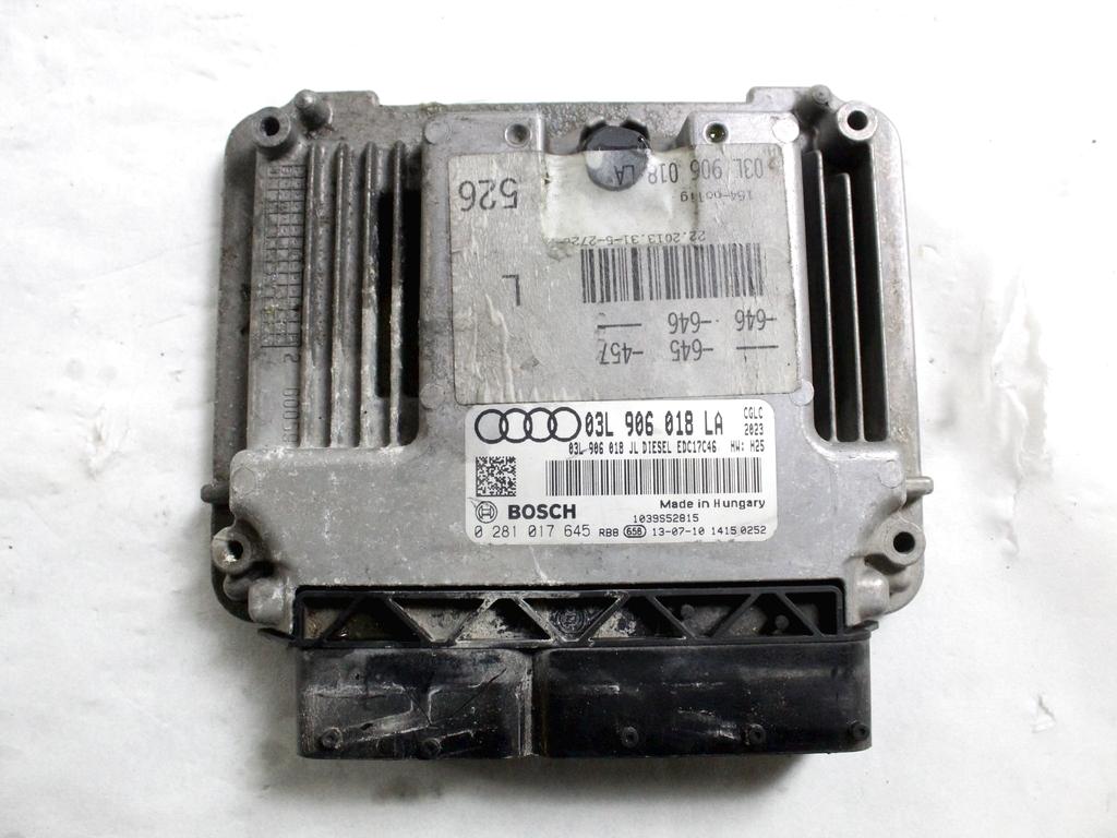 03L906018LA KIT ACCENSIONE AVVIAMENTO AUDI A6 C7 SW 2.0 D 130KW 6M 5P (2013) RICAMBIO USATO CON CENTRALINA MOTORE , BLOCCHETTI ACCENSIONE APERTURA CON CHIAVE 4H0905852C 4H0907063CF 4G8920932S 