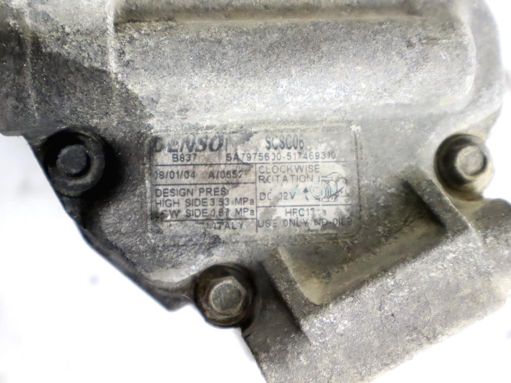 52060460 COMPRESSORE CLIMATIZZATORE CLIMA A/C LANCIA MUSA 1.3 D 66KW 5M 5P (2008) RICAMBIO USATO 