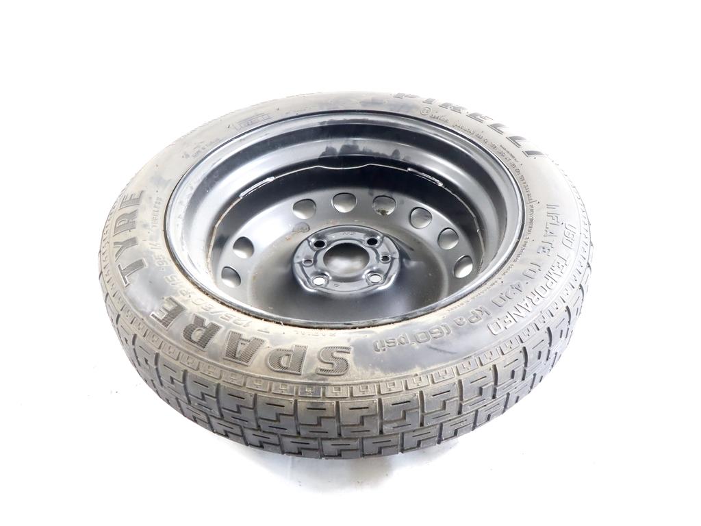 52101548 RUOTINO DI SCORTA PIRELLI T125/80 R15 95M LANCIA MUSA 1.3 D 66KW 5M 5P (2008) RICAMBIO USATO INTERASSECON CERCHIO IN FERRO  DA 15 POLLICI 4 FORI 4,00BX15H ET35 4X98