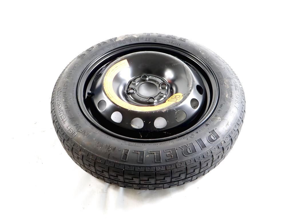 52101548 RUOTINO DI SCORTA PIRELLI T125/80 R15 95M LANCIA MUSA 1.3 D 66KW 5M 5P (2008) RICAMBIO USATO INTERASSECON CERCHIO IN FERRO  DA 15 POLLICI 4 FORI 4,00BX15H ET35 4X98