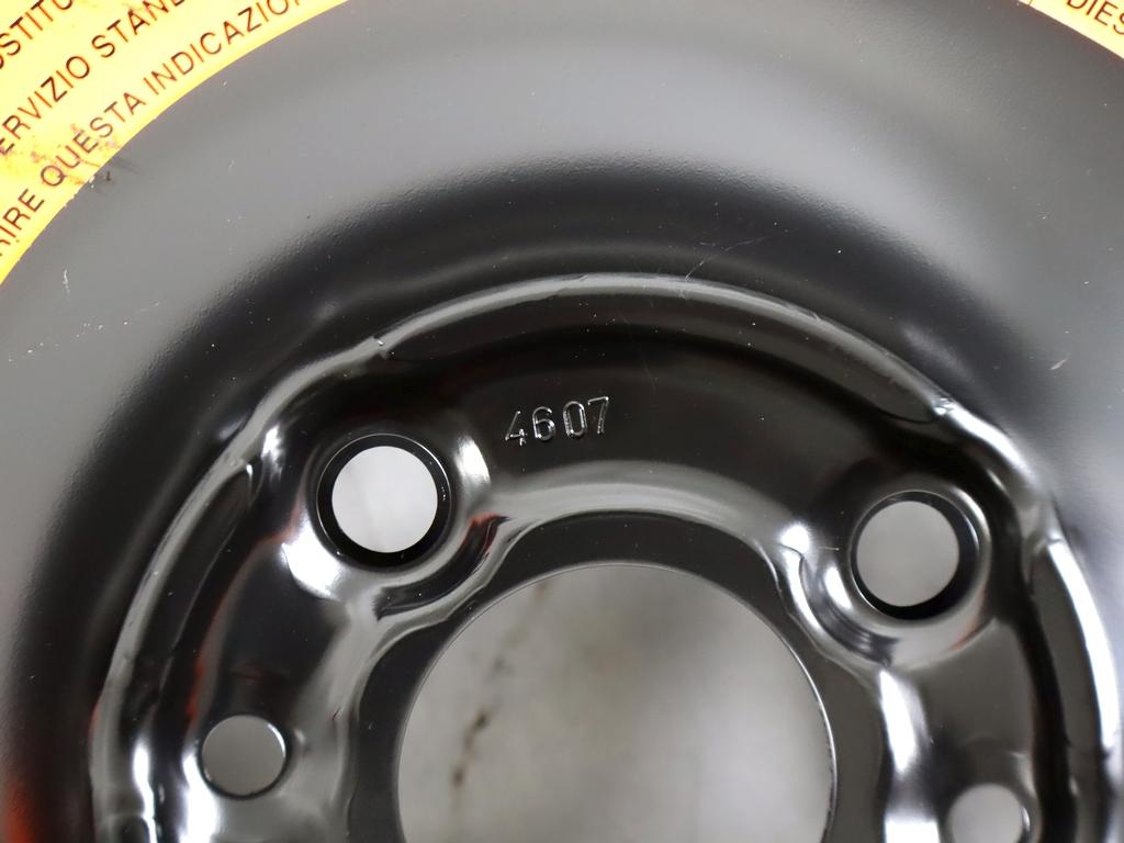 52101548 RUOTINO DI SCORTA PIRELLI T125/80 R15 95M LANCIA MUSA 1.3 D 66KW 5M 5P (2008) RICAMBIO USATO INTERASSECON CERCHIO IN FERRO  DA 15 POLLICI 4 FORI 4,00BX15H ET35 4X98