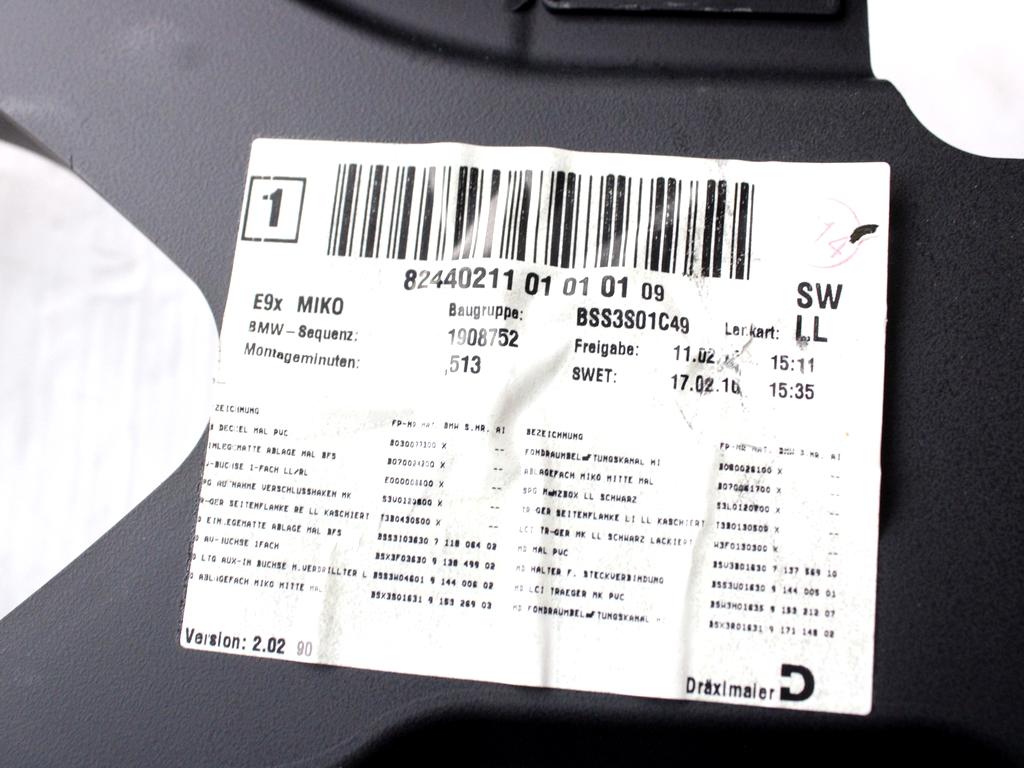 51169153212 TUNNEL CENTRALE CON BRACCIOLO BMW SERIE 3 320 D E91 SW 2.0 D 130KW AUT 5P (2010) RICAMBIO USATO
