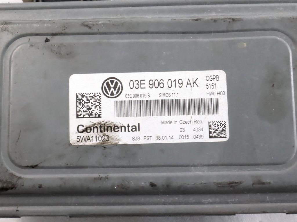 03E906019AK KIT ACCENSIONE AVVIAMENTO VOLKSWAGEN POLO 1.2 B 44KW 5M 5P (2014) RICAMBIO USATO CON CENTRALINA MOTORE, QUADRO STRUMENTI CONTACHILOMETRI, BLOCCHETTI ACCENSIONE APERTURA CON CHIAVE 6R0905851B 6R0937087P 6R0920860L