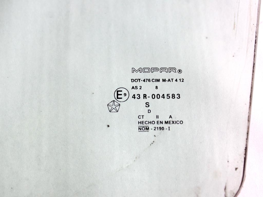 5076887AB VETRO SCENDENTE PORTA ANTERIORE SINISTRA DODGE JOURNEY 2.7 B 136KW AUT 5P (2010) RICAMBIO USATO