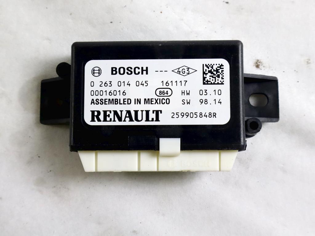 259905848R CENTRALINA SENSORI DI PARCHEGGIO RENAULT CLIO 1.2 B 54KW 5M 5P (2017) RICAMBIO USATO 0263014045