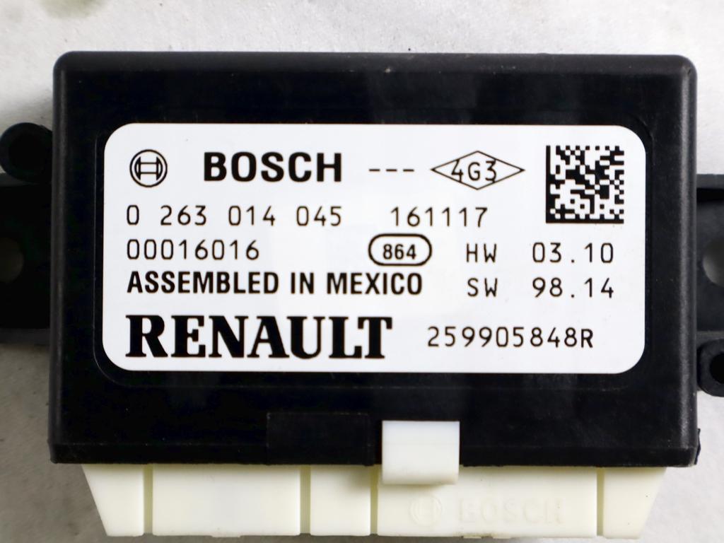 259905848R CENTRALINA SENSORI DI PARCHEGGIO RENAULT CLIO 1.2 B 54KW 5M 5P (2017) RICAMBIO USATO 0263014045