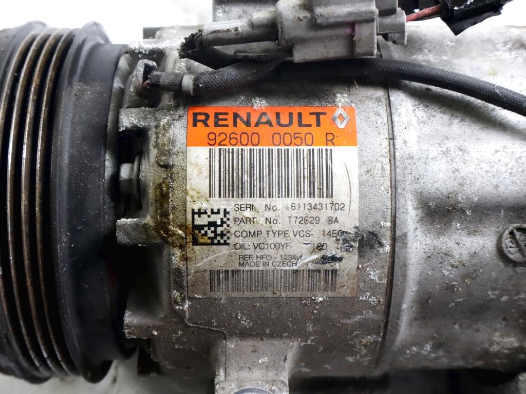 926000050R COMPRESSORE CLIMATIZZATORE CLIMA A/C RENAULT CLIO 1.2 B 54KW 5M 5P (2017) RICAMBIO USATO 