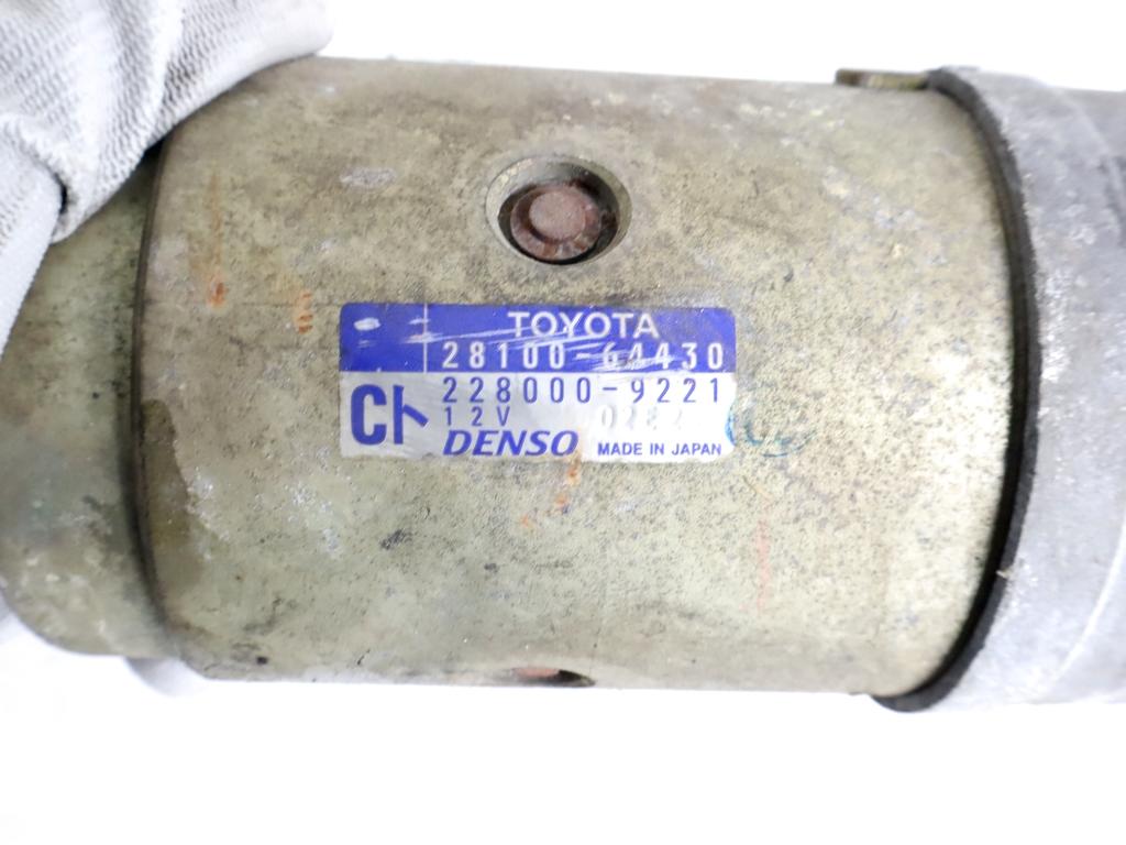 28100-64430 MOTORINO AVVIAMENTO TOYOTA RAV4 2.0 D 4X4 85KW 5M 5P (2003) RICAMBIO USATO 