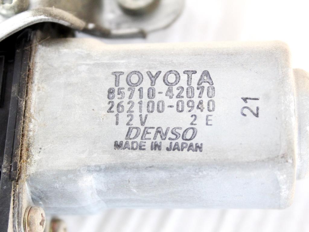 6980142050 MOTORINO MECCANISMO ALZA-VETRO ALZA-CRISTALLO PORTA ANTERIORE DESTRA TOYOTA RAV4 2.0 D 4X4 85KW 5M 5P (2003) RICAMBIO USATO 
