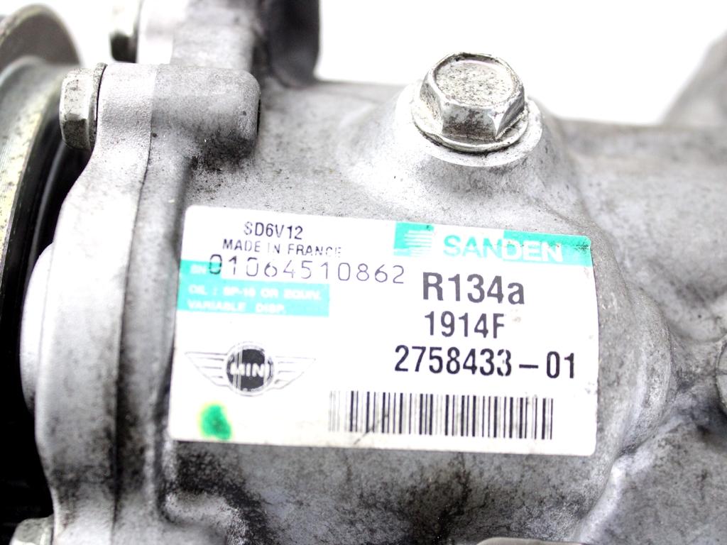 2758433 COMPRESSORE CLIMATIZZATORE CLIMA A/C MINI COOPER D R56 1.6 D 80KW 6M 3P (2009) RICAMBIO USATO 