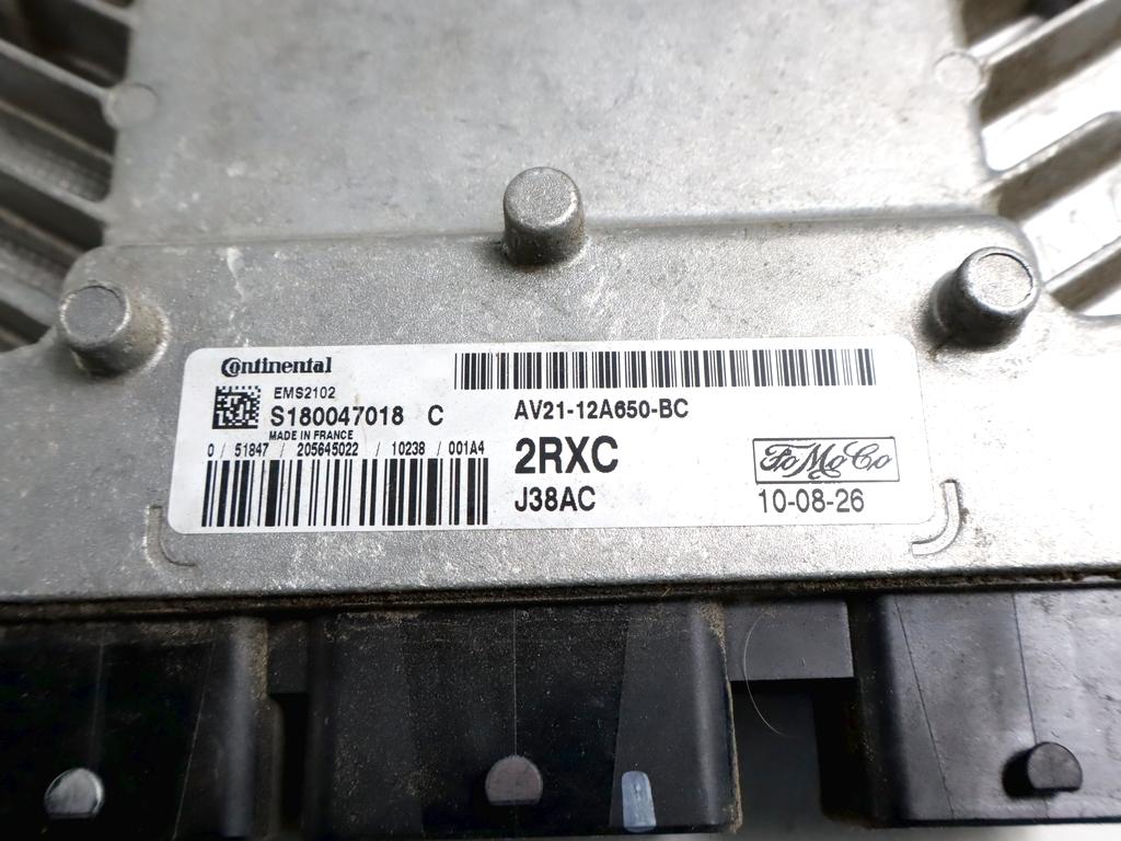 AV21-12A650-BC KIT ACCENSIONE AVVIAMENTO FORD FIESTA 1.2 B 44KW 5M 5P (2011) RICAMBIO USATO CON CENTRALINA MOTORE, QUADRO STRUMENTI CONTACHILOMETRI, BLOCCHETTI ACCENSIONE APERTURA CON CHIAVE 8A6F-10894-BC 8A6T-15607-AB 