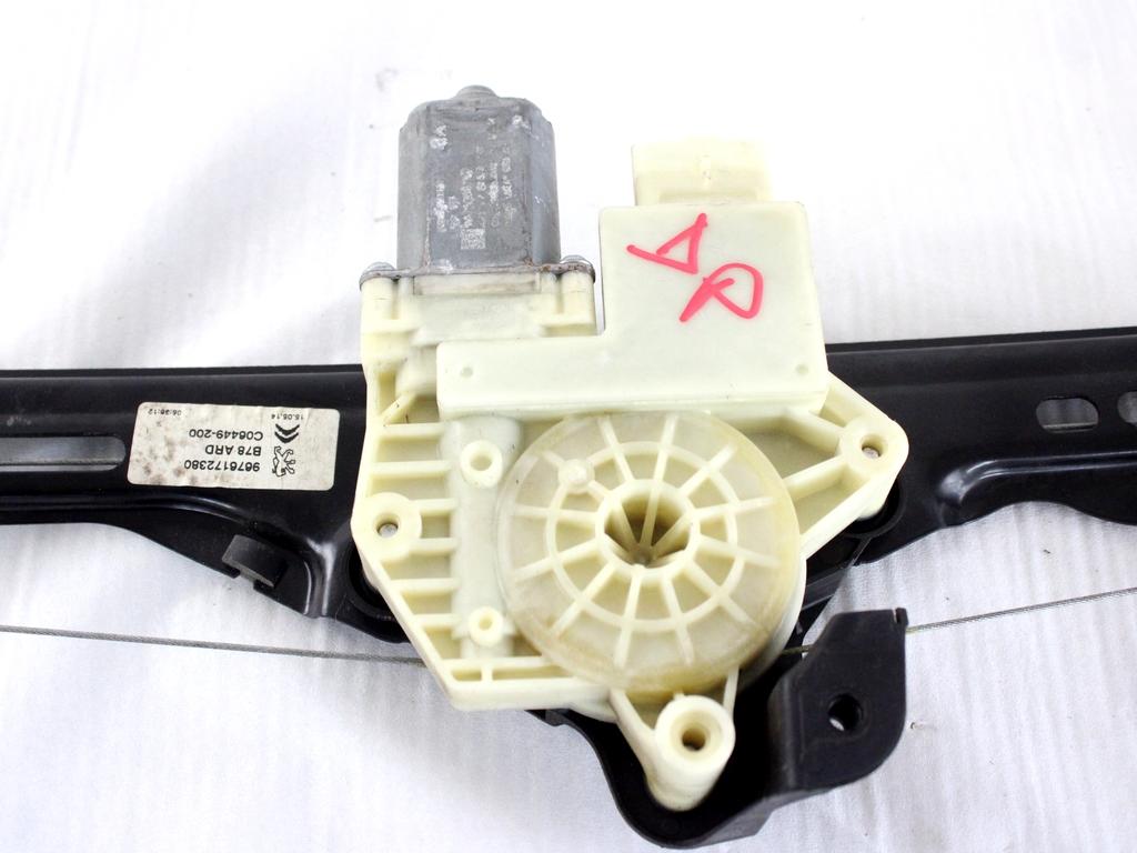 9676172380 MOTORINO MECCANISMO ALZA-VETRO ALZA-CRISTALLO PORTA POSTERIORE DESTRA CITROEN C4 PICASSO 1.6 D 85KW 6M 5P (2014) RICAMBIO USATO