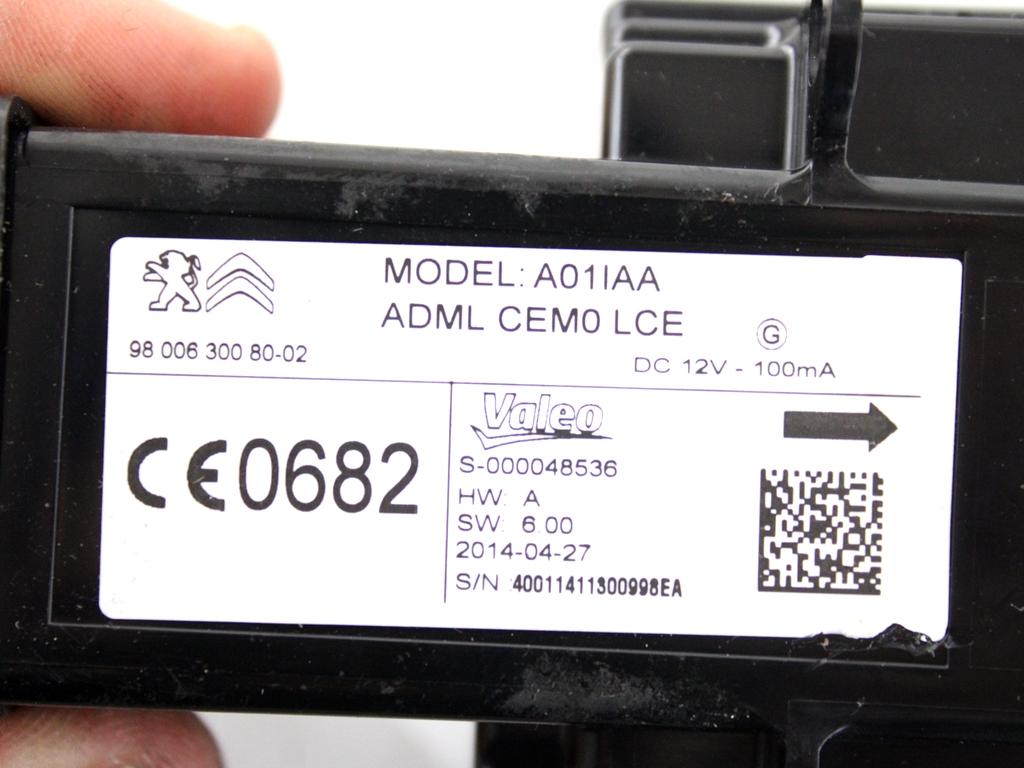 9800630080 KIT BLOCCHETTI ACCENSIONE APERTURA CON CHIAVE CITROEN C4 PICASSO 1.6 D 85KW 6M 5P (2014) RICAMBIO USATO