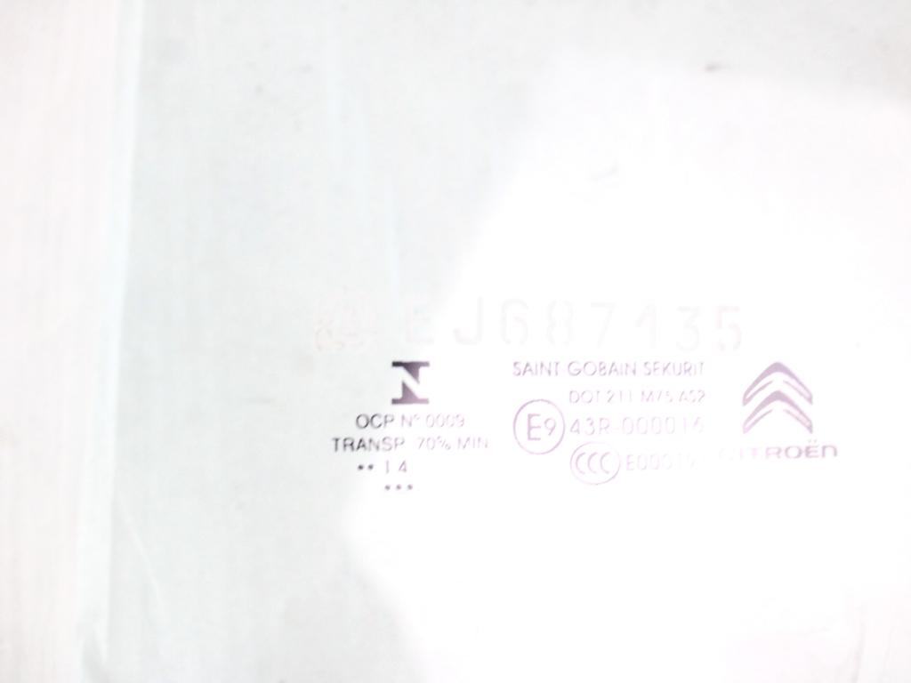 9675833180 VETRO SCENDENTE PORTA ANTERIORE SINISTRA CITROEN C4 PICASSO 1.6 D 85KW 6M 5P (2014) RICAMBIO USATO