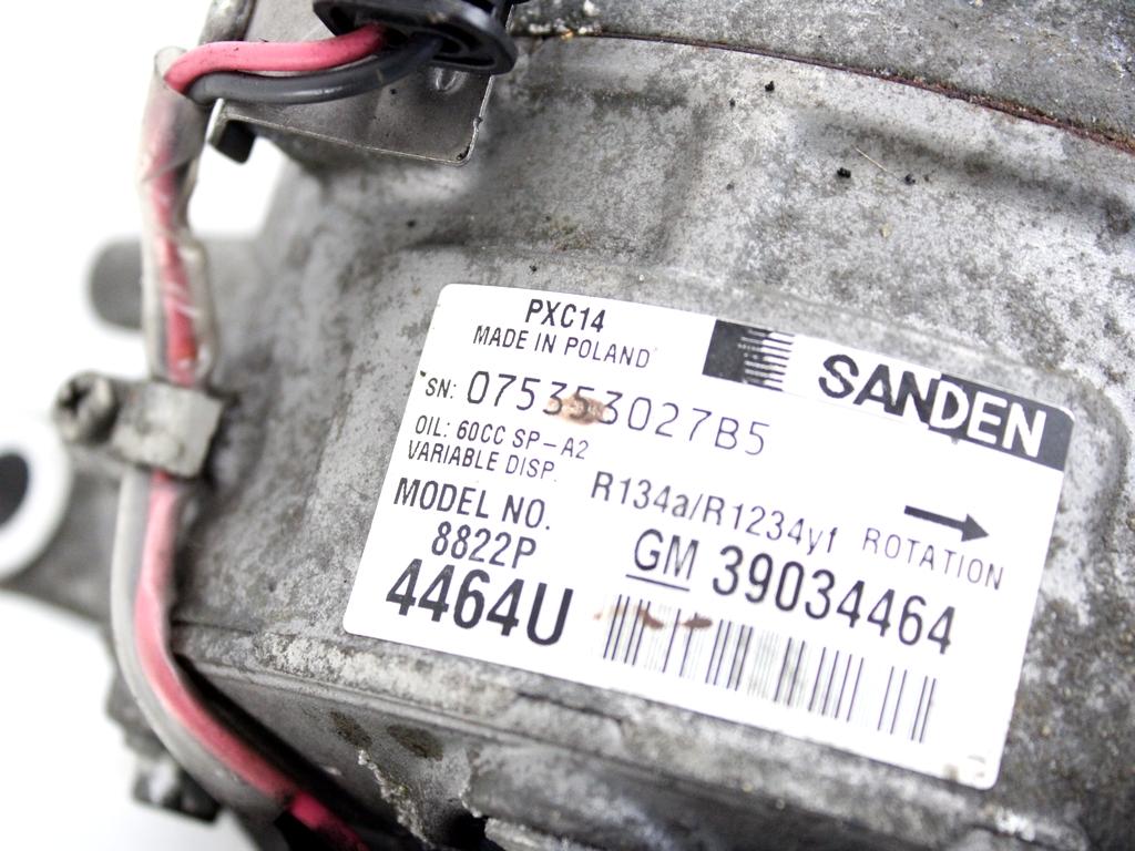 39034464 COMPRESSORE CLIMATIZZATORE CLIMA A/C OPEL ASTRA K 1.6 D 100KW 6M 5P (2017) RICAMBIO USATO