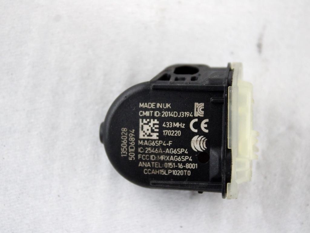 13506028 SENSORE DI PRESSIONE DEL PNEUMATICO OPEL ASTRA K 1.6 D 100KW 6M 5P (2017) RICAMBIO USATO