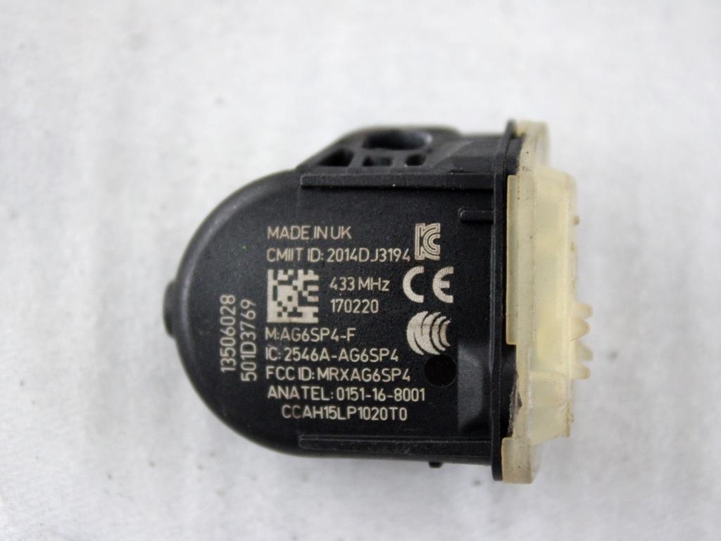 13506028 SENSORE DI PRESSIONE DEL PNEUMATICO OPEL ASTRA K 1.6 D 100KW 6M 5P (2017) RICAMBIO USATO