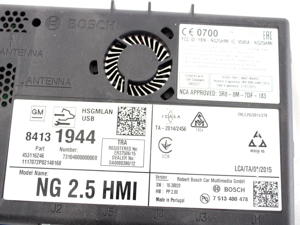 84131944 CENTRALINA MODULO SISTEMA DI NAVIGAZIONE SATELLITARE OPEL ASTRA K 1.6 D 100KW 6M 5P (2017) RICAMBIO USATO