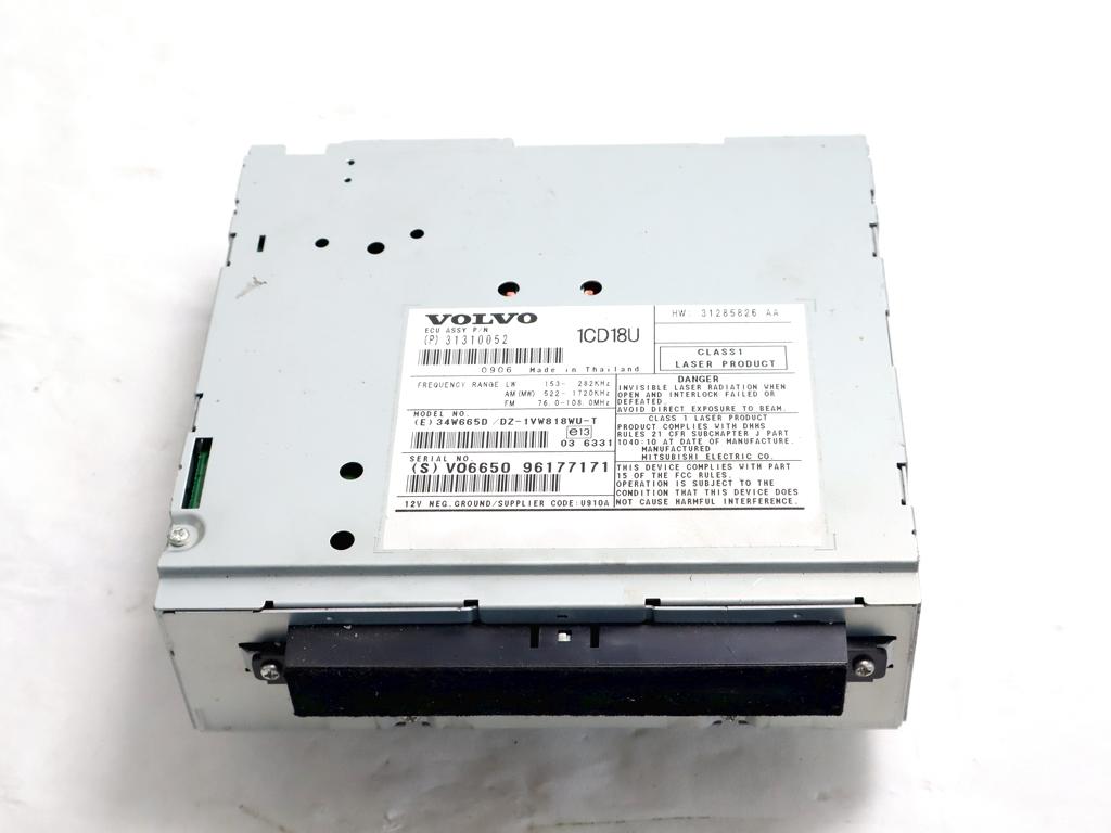 31310052 AUTORADIO VOLVO V50 SW 2.0 D 100KW 6M 5P (2009) RICAMBIO USATO (NON FORNIAMO CODICE AUTORADIO, MA SOLO NUMERO DI TELAIO VEICOLO)