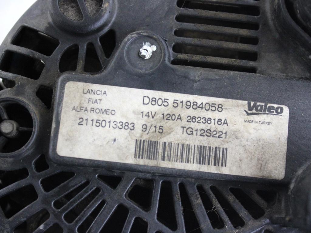 51984058 ALTERNATORE FIAT 500L 1.3 D 62KW 5M 5P (2015) RICAMBIO USATO