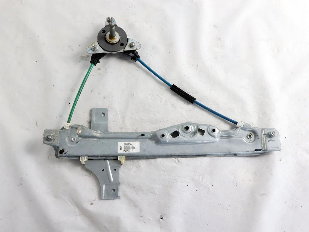 9673153880 MECCANISMO ALZA-VETRO ALZA-CRISTALLO PORTA POSTERIORE DESTRA MANUALE PEUGEOT 208 1.6 D 55KW 5M 5P (2017) RICAMBIO USATO