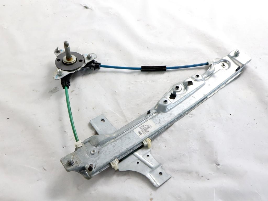 9673153880 MECCANISMO ALZA-VETRO ALZA-CRISTALLO PORTA POSTERIORE DESTRA MANUALE PEUGEOT 208 1.6 D 55KW 5M 5P (2017) RICAMBIO USATO