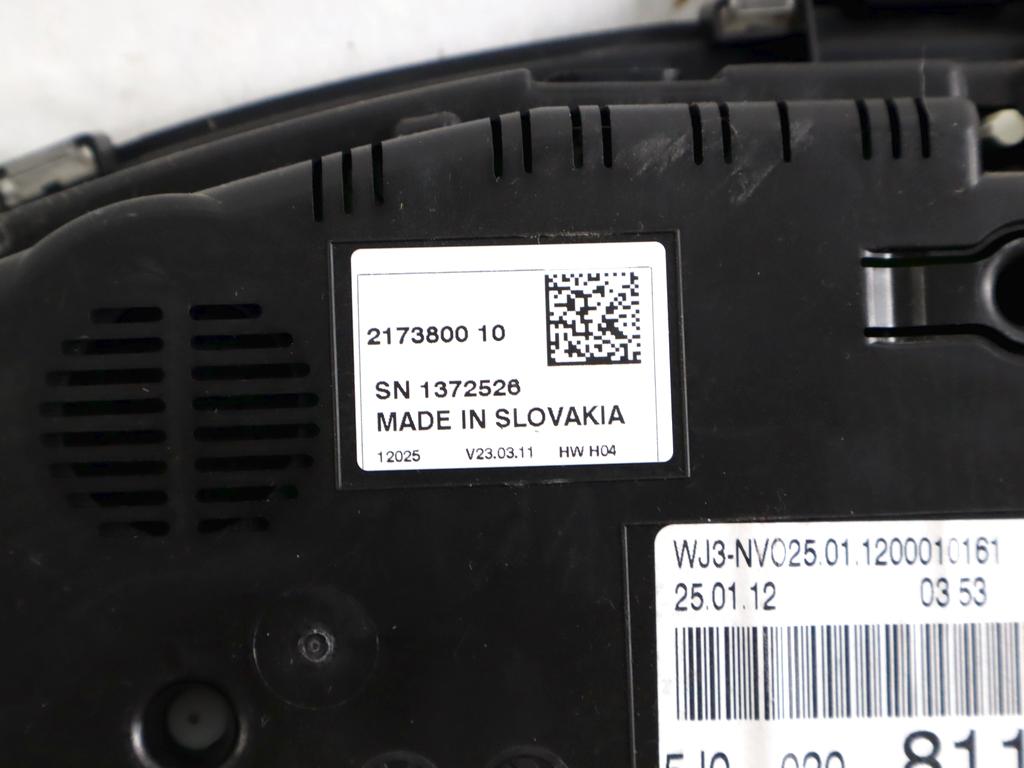 5J0920811J QUADRO STRUMENTI CONTACHILOMETRI SKODA ROOMSTER 1.6 D 66KW 5M 5P (2012) RICAMBIO USATO 