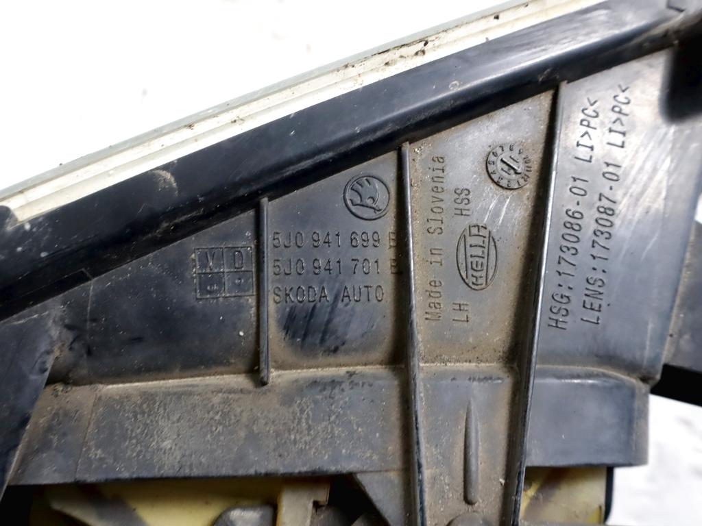 5J0941701B FARO FANALE PROIETTORE FENDINEBBIA ANTERIORE LATO SINISTRO SKODA ROOMSTER 1.6 D 66KW 5M 5P (2012) RICAMBIO USATO 