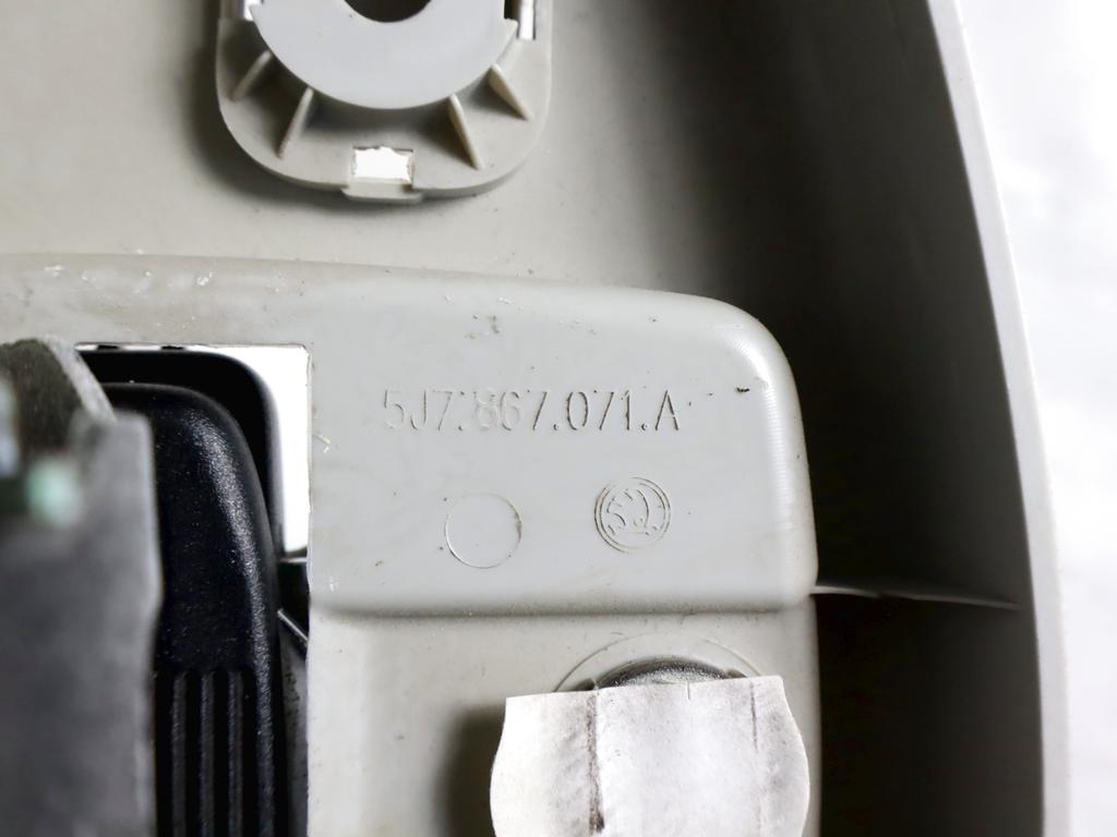 5J7857807ARAA CINTURA DI SICUREZZA POSTERIORE CENTRALE SKODA ROOMSTER 1.6 D 66KW 5M 5P (2012) RICAMBIO USATO 