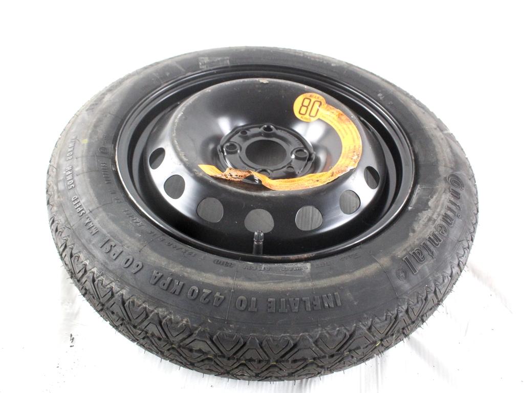 51764507 RUOTINO DI SCORTA CONTINENTAL T125/90 R15 96M LANCIA DELTA 1.6 D 88KW 6M 5P (2011) RICAMBIO USATO CON CERCHIO IN FERRO DA 15 POLLICI 4 FORI 4.00BX15H ET 35 INTERASSE 4X98