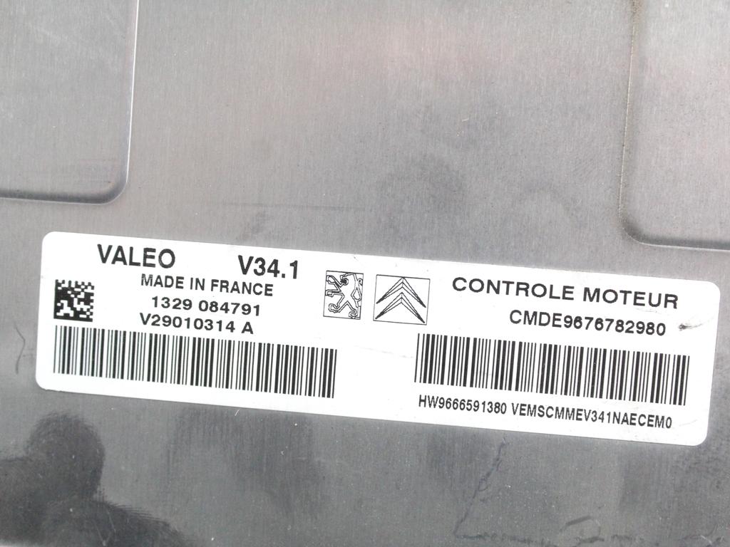 9676782980 CENTRALINA INIEZIONE MOTORE PEUGEOT 207 1.4 B 54KW 5M 5P (2012) RICAMBIO USATO 