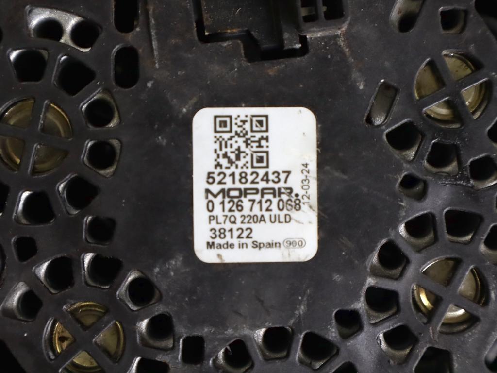 52182437 ALTERNATORE FIAT DUCATO (250_) 120 MULTIJET 2.2 D 88KW (2021) RICAMBIO USATO DANNEGGIATO 0126712068