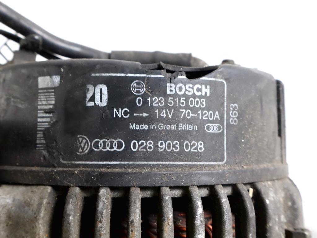 028903028 ALTERNATORE VOLKSWAGEN PASSAT SW 1.9 D 81KW 5M 5P (1998) RICAMBIO USATO RIVESTIMENTO DANNEGGIATO