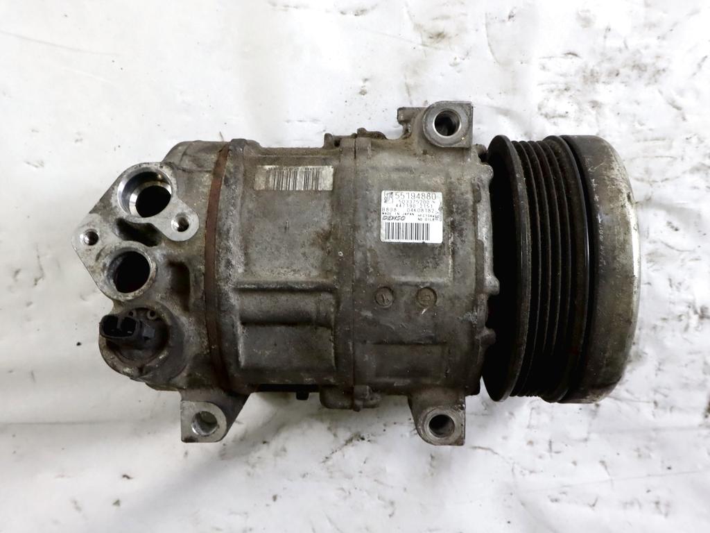 55194880 COMPRESSORE CLIMATIZZATORE CLIMA A/C FIAT PUNTO EVO 1.2 B 51KW 5M 3P (2011) RICAMBIO USATO 
