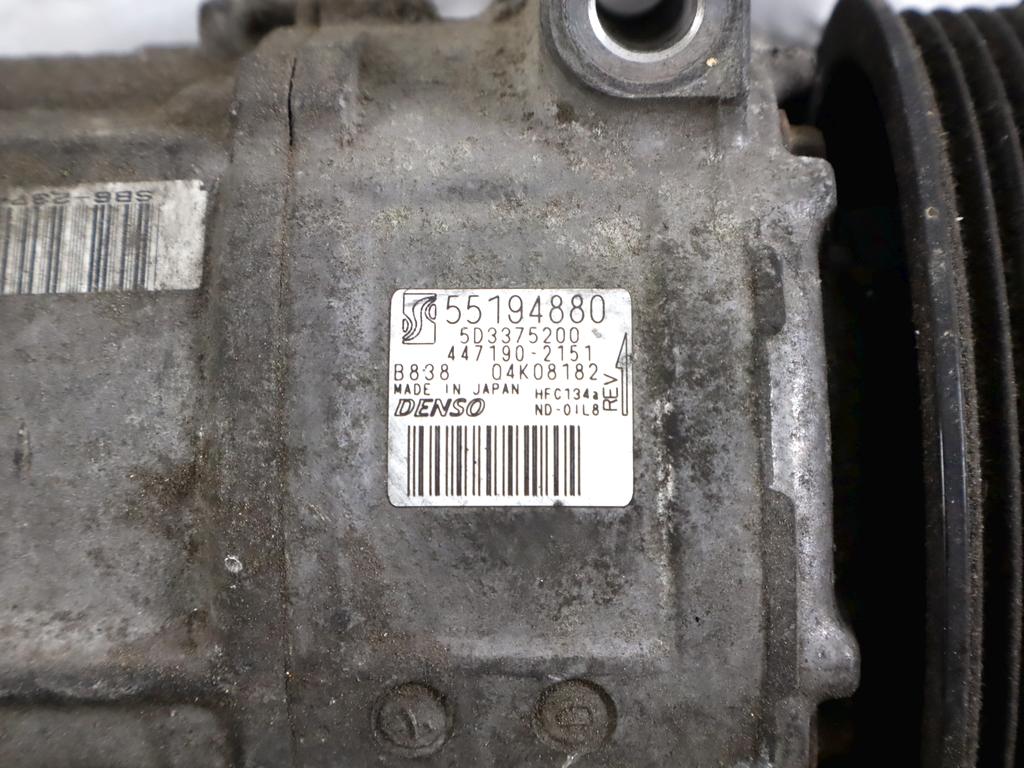 55194880 COMPRESSORE CLIMATIZZATORE CLIMA A/C FIAT PUNTO EVO 1.2 B 51KW 5M 3P (2011) RICAMBIO USATO 